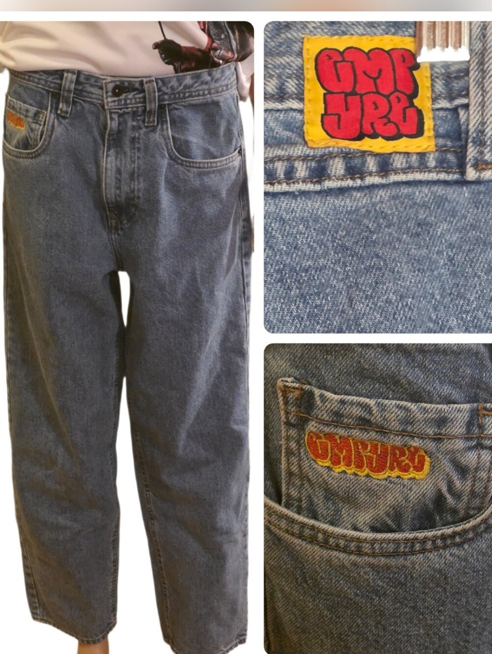 Empyre Baggy Loose Fit Skate Jeans Blue Denim Men's Size 30 EUC